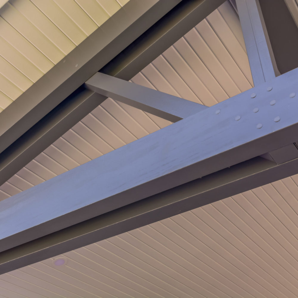 Solid panel beam and rafter construction detail